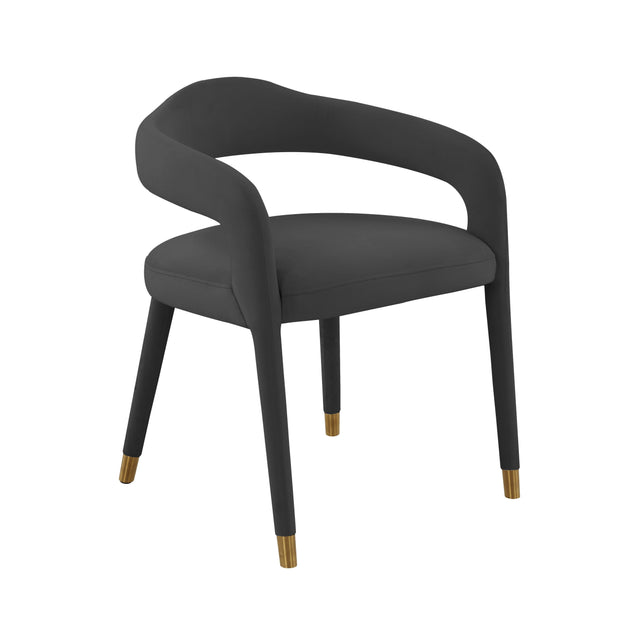 TOV Lucia Black Velvet Dining Chair