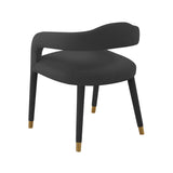 TOV Lucia Black Velvet Dining Chair