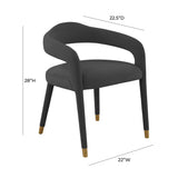 TOV Lucia Black Velvet Dining Chair