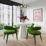 TOV Lucia Green Velvet Dining Chair