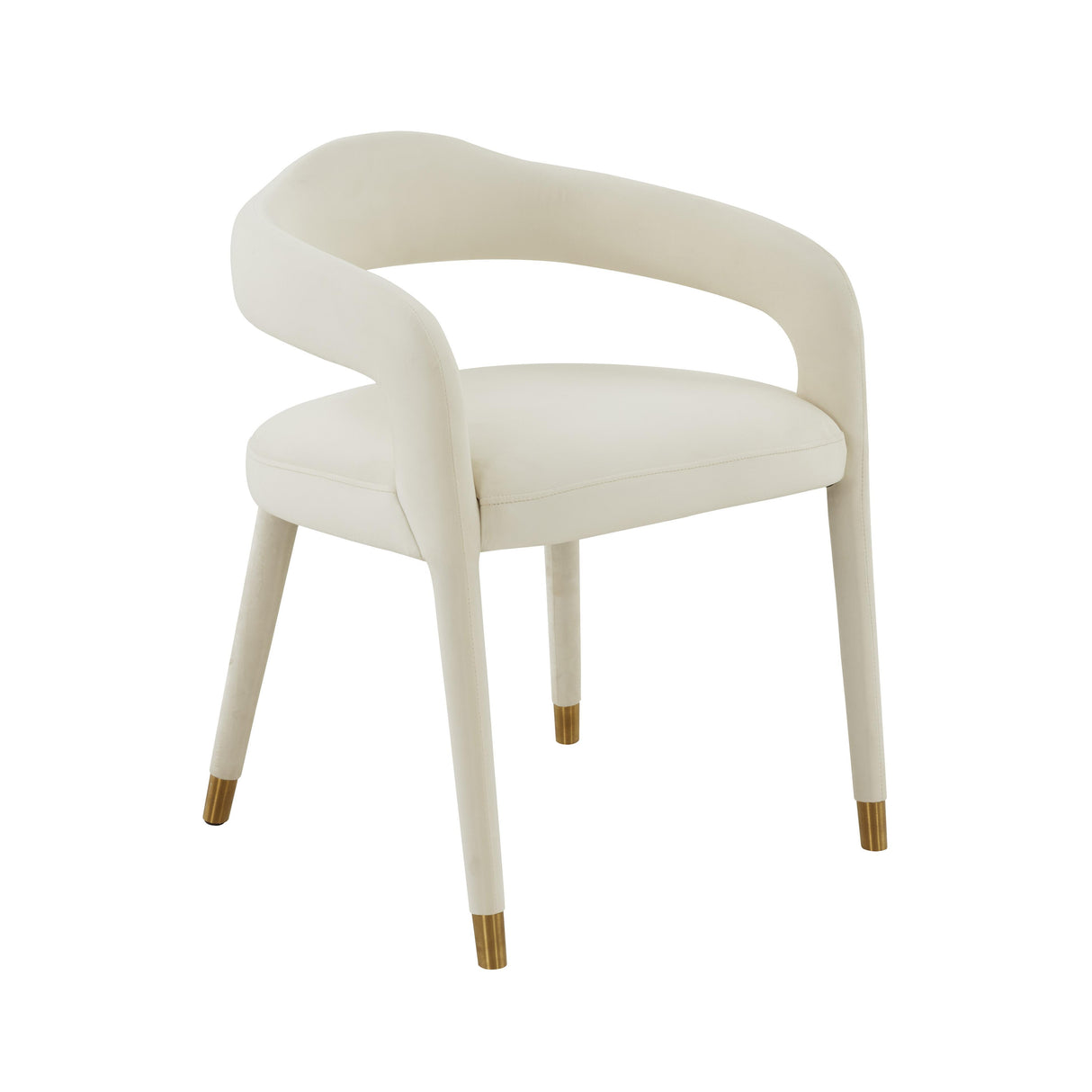 TOV Lucia Cream Velvet Dining Chair