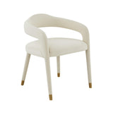TOV Lucia Cream Velvet Dining Chair