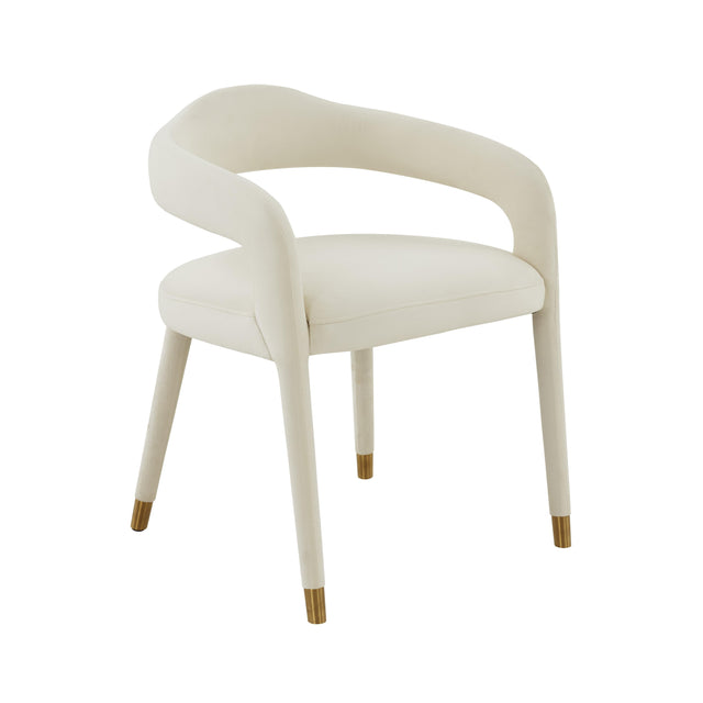TOV Lucia Cream Velvet Dining Chair