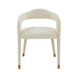 TOV Lucia Cream Velvet Dining Chair