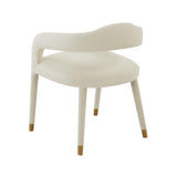 TOV Lucia Cream Velvet Dining Chair