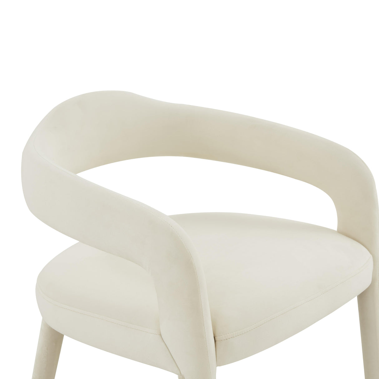 TOV Lucia Cream Velvet Dining Chair