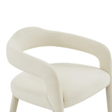 TOV Lucia Cream Velvet Dining Chair