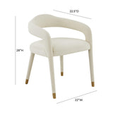 TOV Lucia Cream Velvet Dining Chair