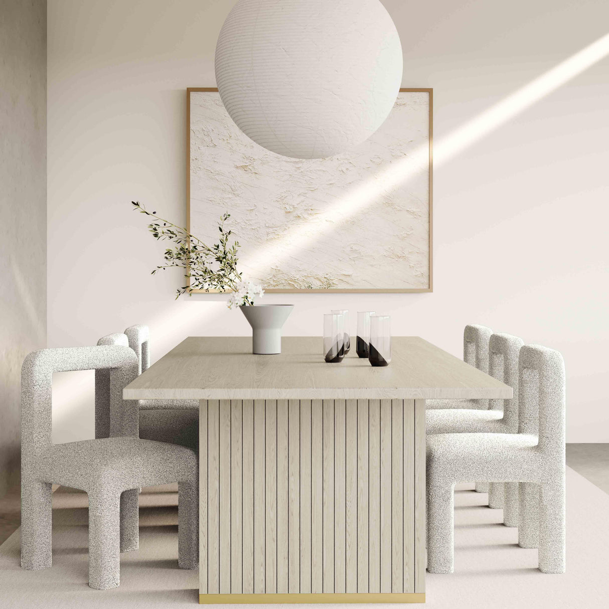 TOV Hazel Grey Boucle Dining Chair