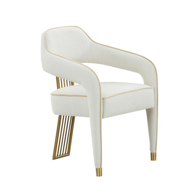 TOV Corralis Cream Performance Linen Dining Chair