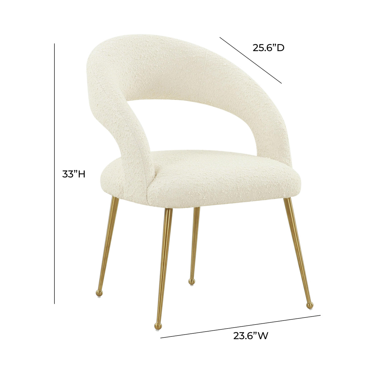TOV Rocco Cream Performance Boucle Dining Chair