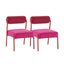 TOV Jolene Hot Pink Velvet Dining Chair - Set of 2