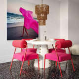 TOV Jolene Hot Pink Velvet Dining Chair - Set of 2
