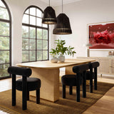 TOV Carmel Black Velvet Dining Chair