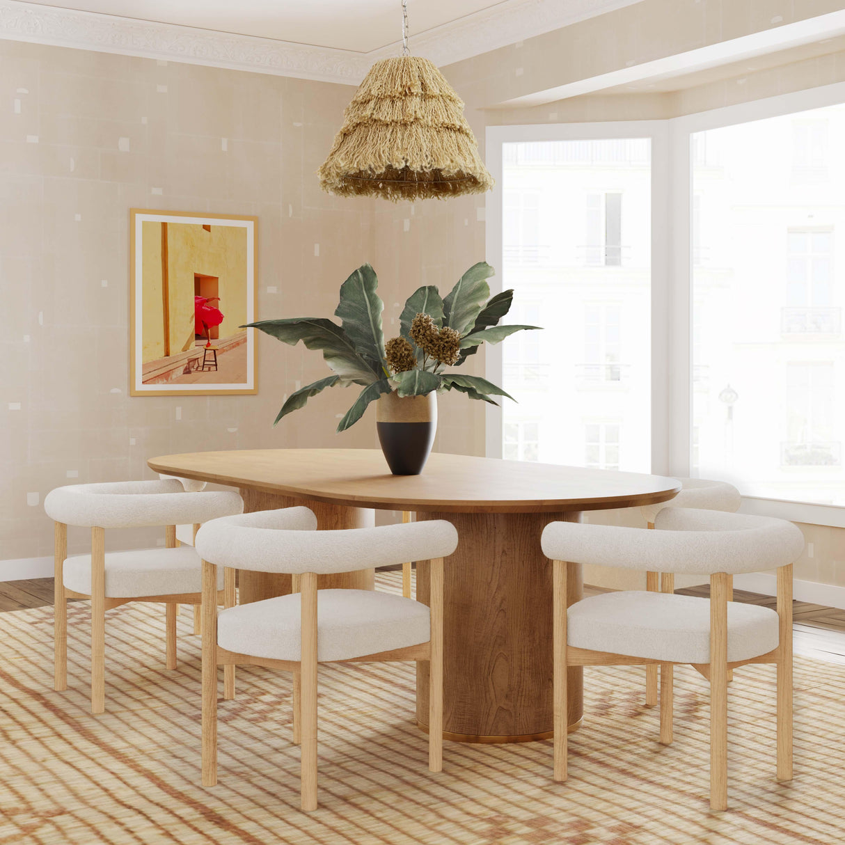 TOV Spara Cream Performance Boucle Dining Chair