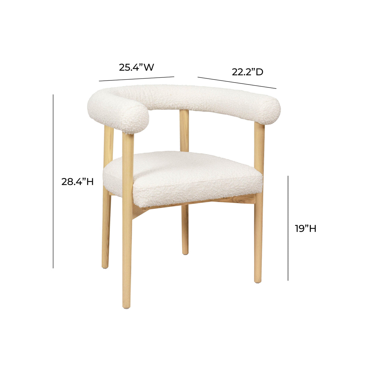 TOV Spara Cream Performance Boucle Dining Chair