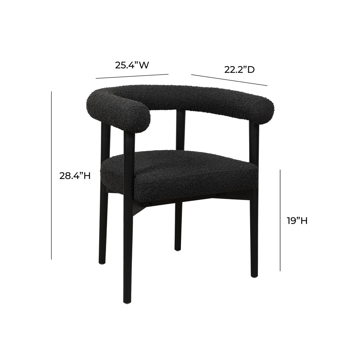 TOV Spara Black Performance Boucle Dining Chair
