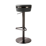 TOV Astro Grey Woven Performance Vegan Leather Adjustable Stool