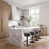 TOV Astro Grey Woven Performance Vegan Leather Adjustable Stool