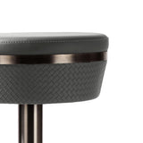 TOV Astro Grey Woven Performance Vegan Leather Adjustable Stool