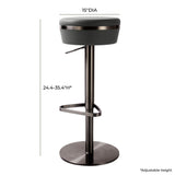 TOV Astro Grey Woven Performance Vegan Leather Adjustable Stool