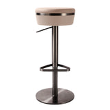 TOV Astro Cafe au Lait Woven Performance Vegan Leather Adjustable Stool