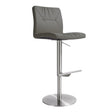 TOV Paddy Dark Grey Performance Vegan Leather on Silver Adjustable Stool