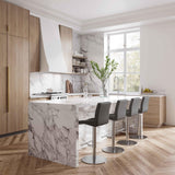 TOV Paddy Dark Grey Performance Vegan Leather on Silver Adjustable Stool