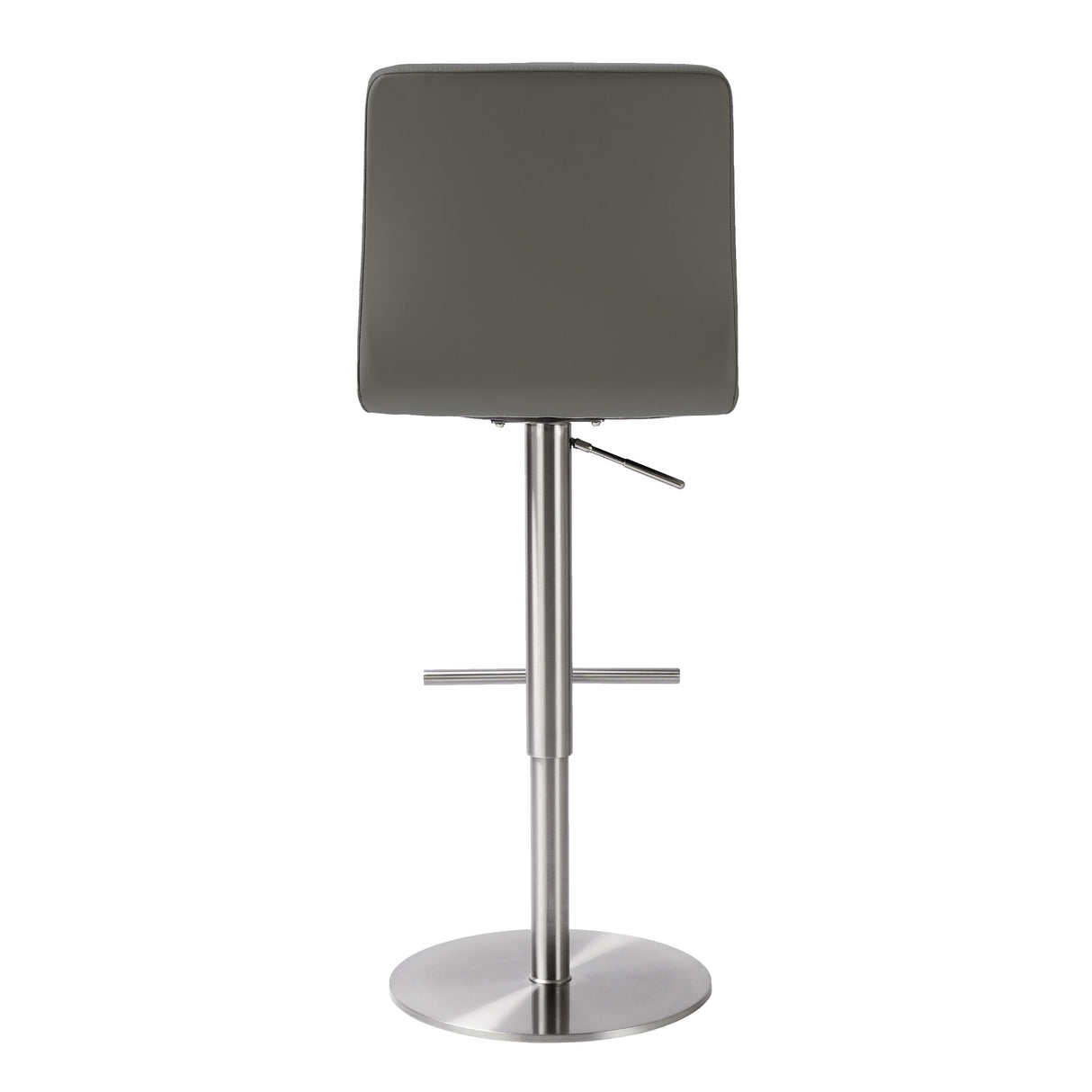 TOV Paddy Dark Grey Performance Vegan Leather on Silver Adjustable Stool