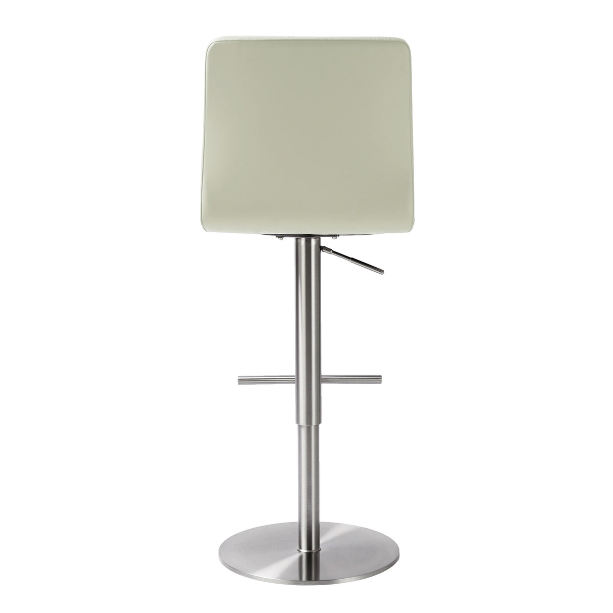 TOV Paddy Light Grey Performance Vegan Leather on Silver Adjustable Stool