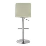 TOV Paddy Light Grey Performance Vegan Leather on Silver Adjustable Stool
