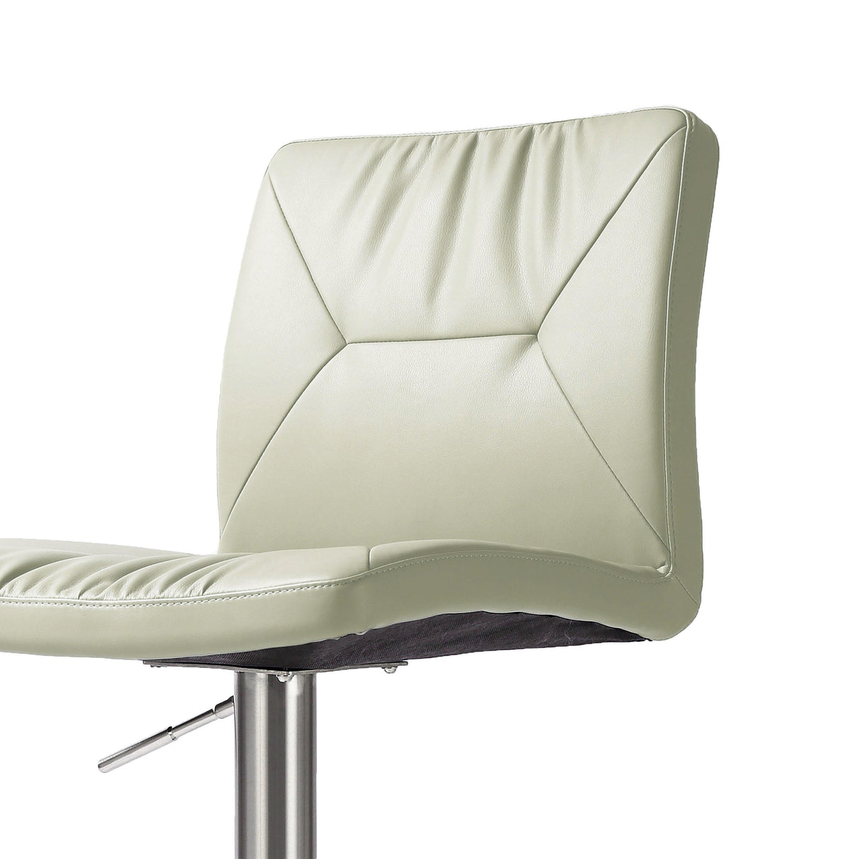 TOV Paddy Light Grey Performance Vegan Leather on Silver Adjustable Stool