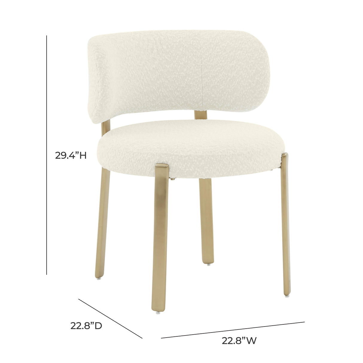 TOV Margaret Cream Performance Boucle Dining Chair