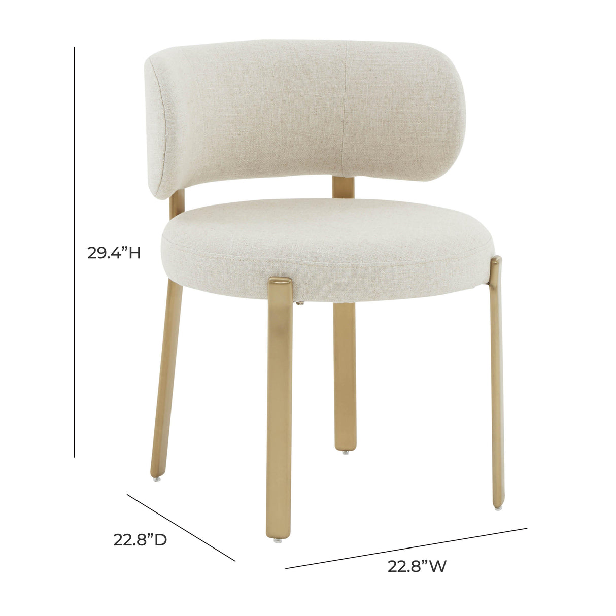 TOV Margaret Cream Performance Linen Dining Chair