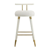 TOV Juniper White Performance Vegan Leather Counter Stool