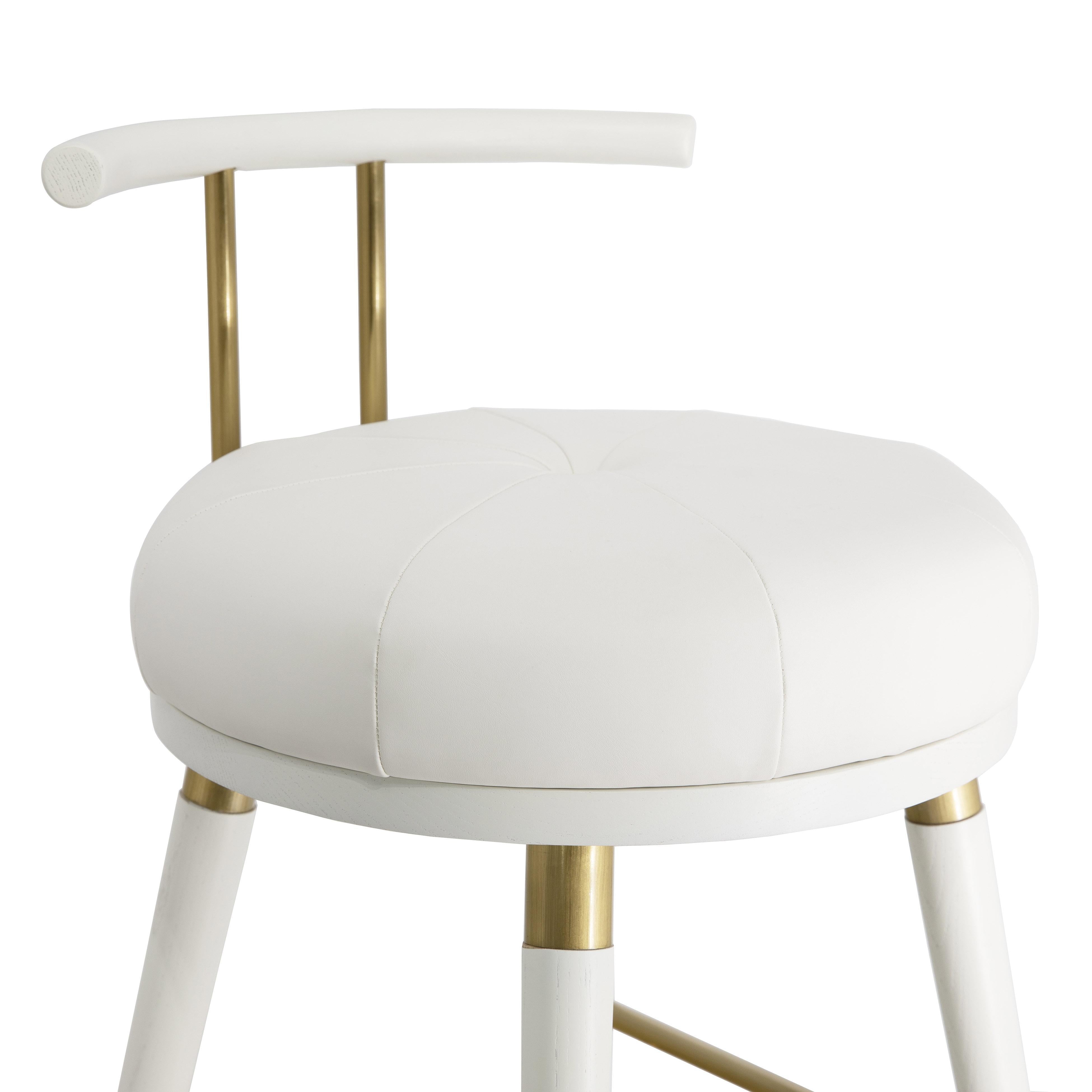 Juniper White Vegan Leather Counter Height Stool
