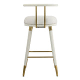 TOV Juniper White Performance Vegan Leather Counter Stool
