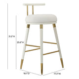 TOV Juniper White Performance Vegan Leather Counter Stool