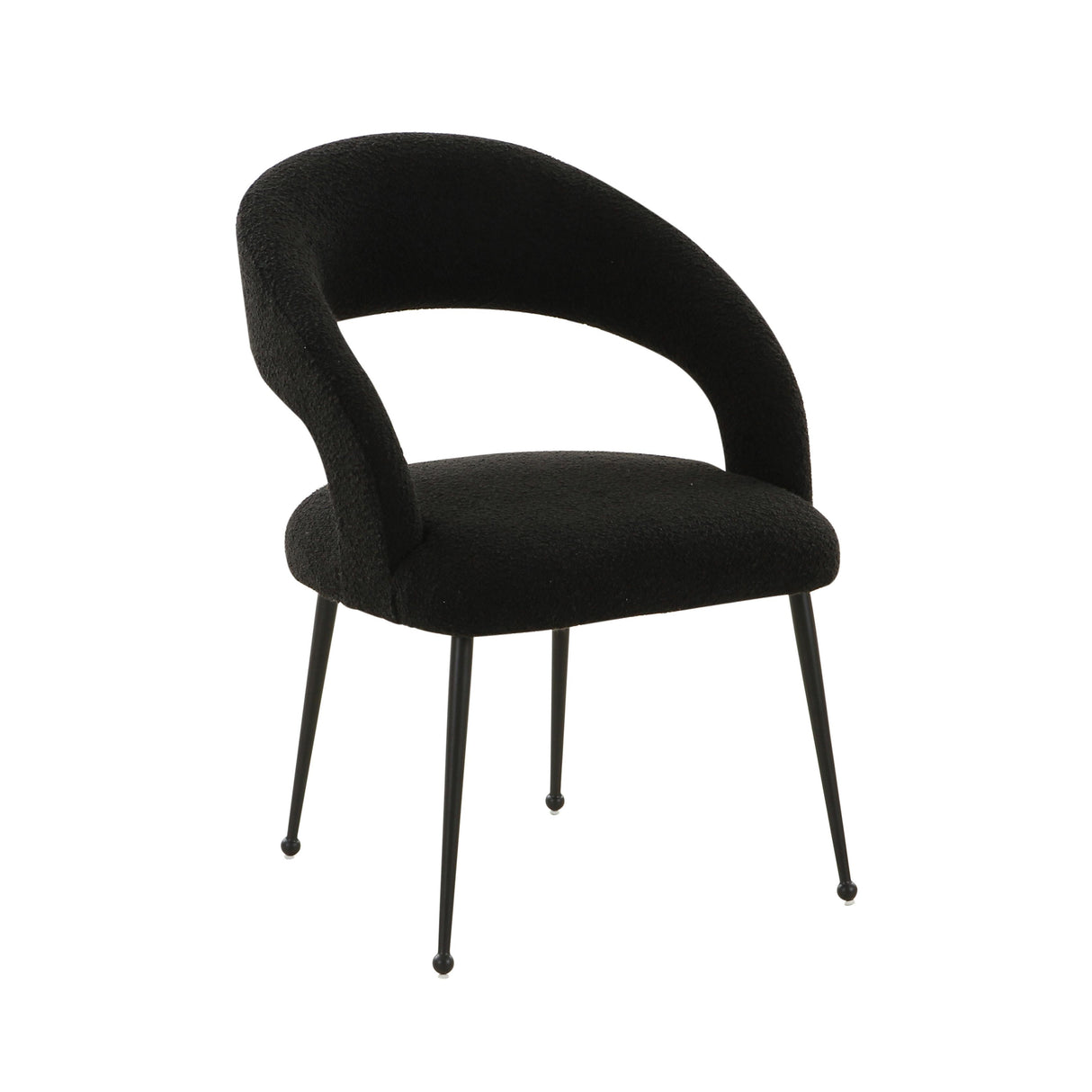 TOV Rocco Black Performance Boucle Dining Chair
