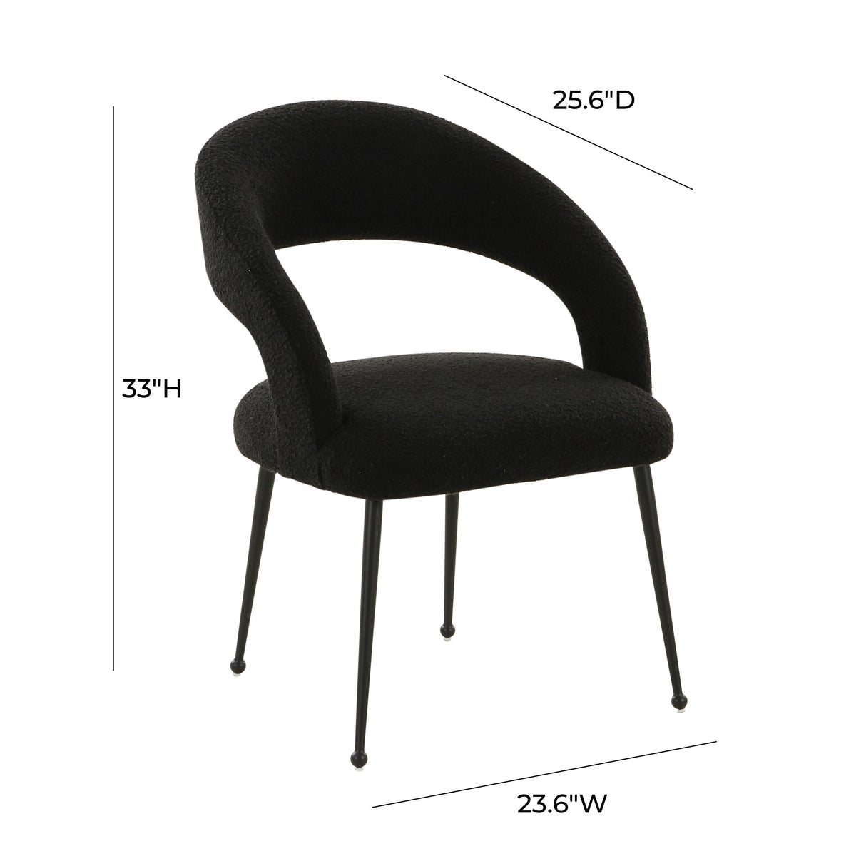TOV Rocco Black Performance Boucle Dining Chair