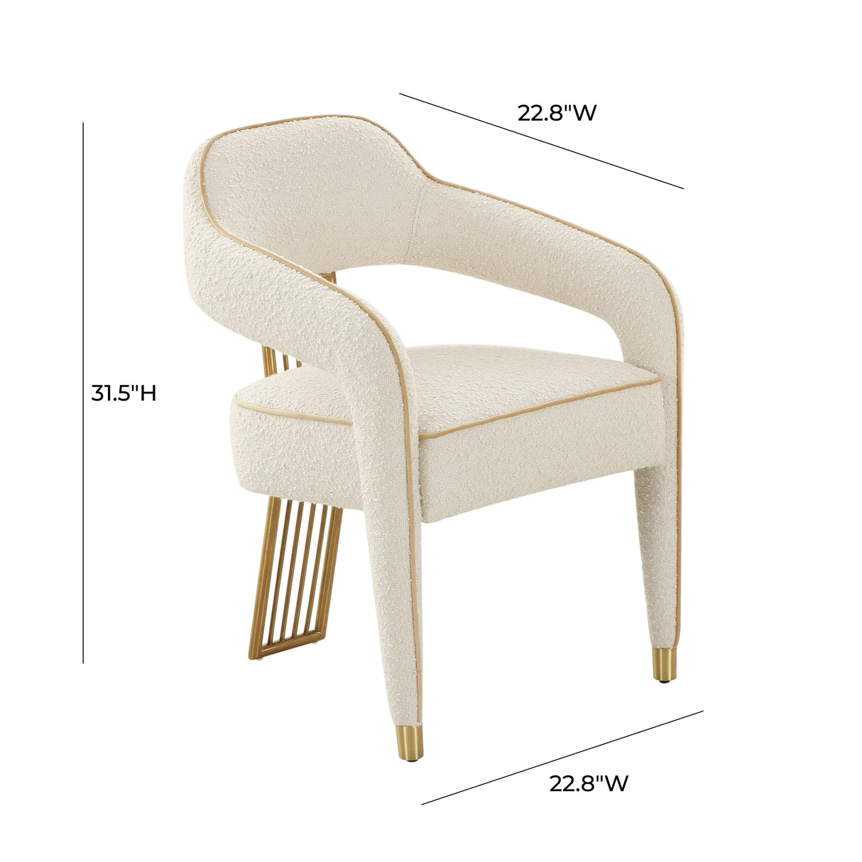 TOV Corralis Cream Performance Boucle Dining Chair