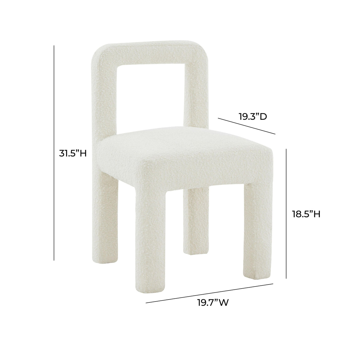 TOV Hazel Cream Boucle Dining Chair