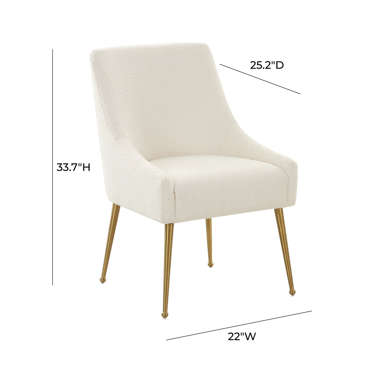 TOV Beatrix Cream Performance Boucle Side Chair