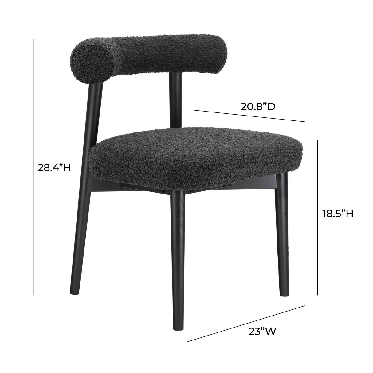 TOV Spara Black Performance Boucle Side Chair