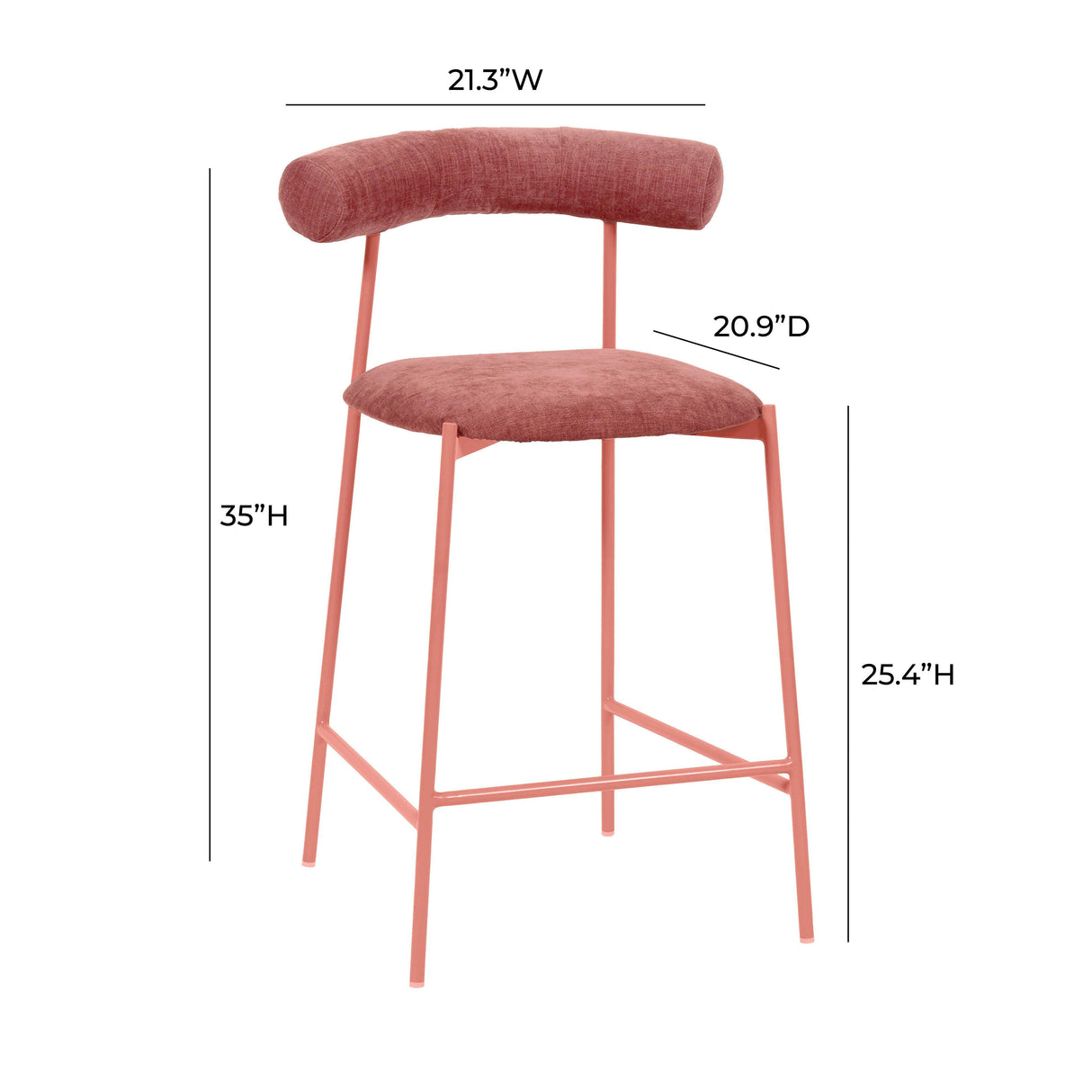 TOV Liliana Mauve Performance Velvet Counter Stool
