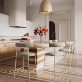 TOV Liliana Taupe Performance Velvet Counter Stool