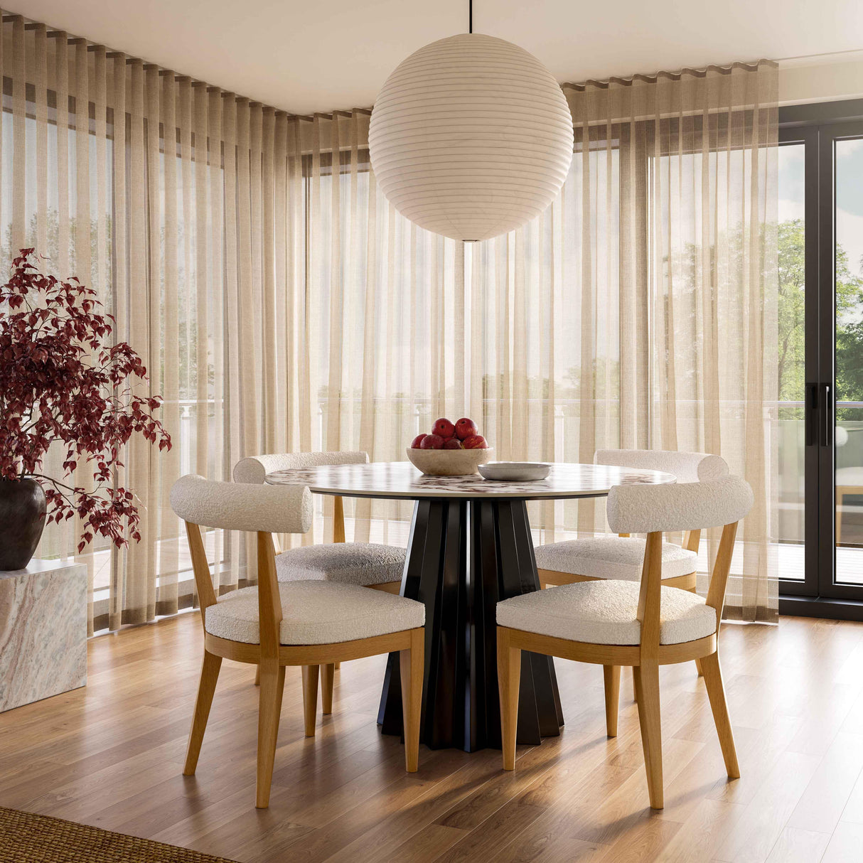 TOV Palla Cream Performance Boucle Dining Chair