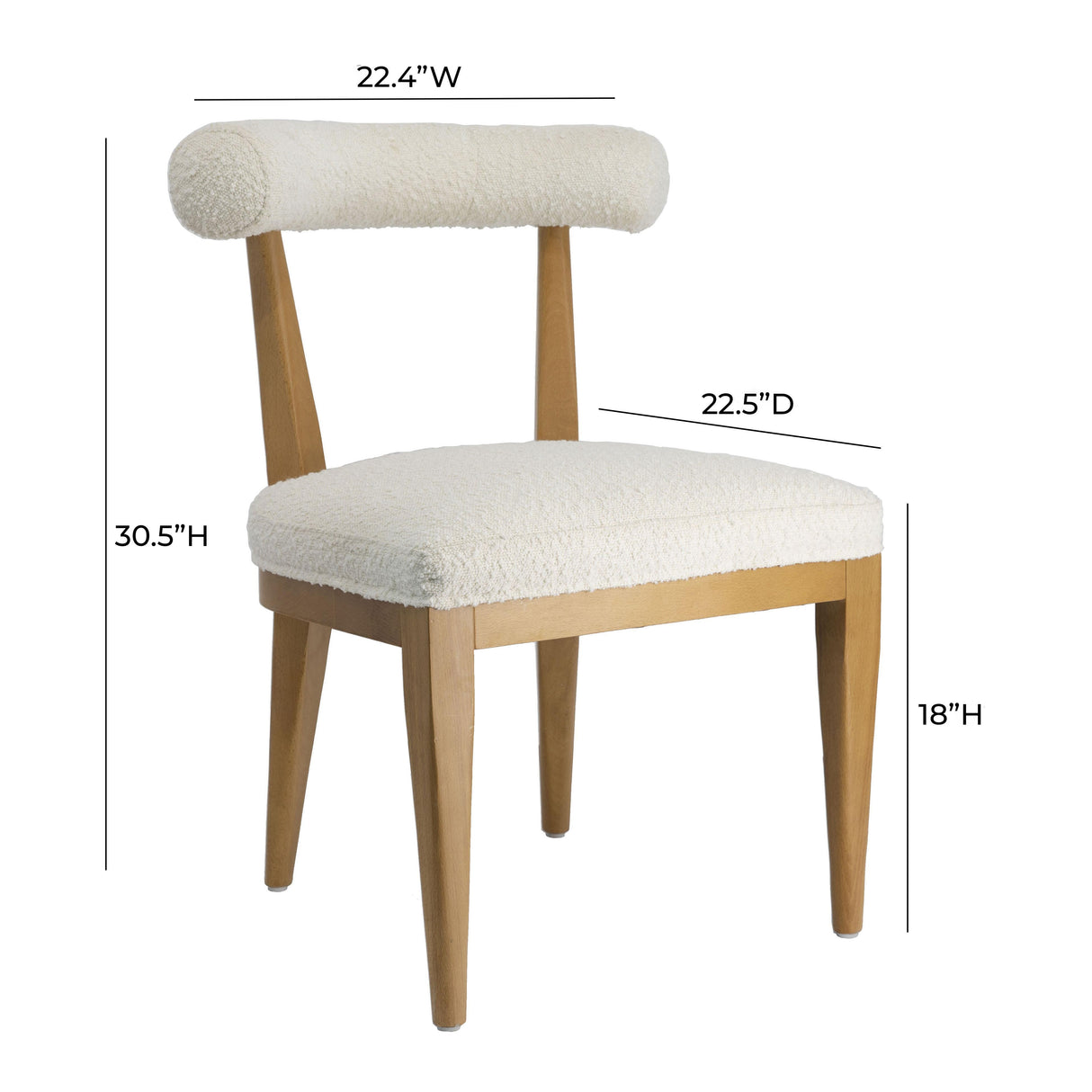 TOV Palla Cream Performance Boucle Dining Chair