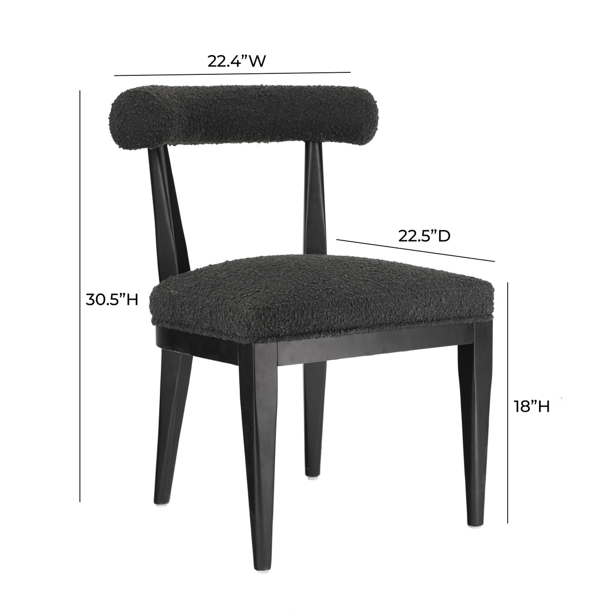 TOV Palla Black Performance Boucle Dining Chair