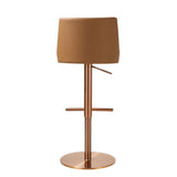 TOV Reagan Cafe Au Lait Performance Vegan Leather and Houndstooth Adjustable Swivel Stool